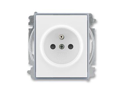 ABB ELEMENT Zásuvka 6619E-A06357 04 s clonkami, bezšroubové svorky, IP40, bílá / ledová šedá