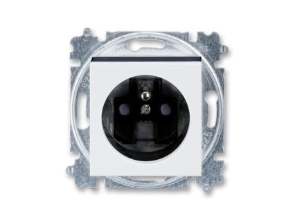 ABB LEVIT Zásuvka 6619H-A06357 62 s clonkami, bezšroubové svorky, IP40, bílá / kouřová černá