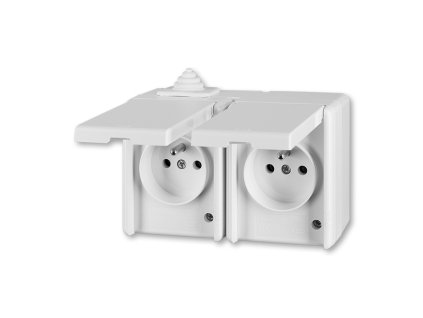 ABB PRAKTIK Dvojzásuvka 5518-2029 B , IP44, bílá