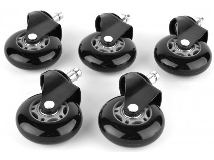 Kolečko Premium medium černé, pogumované, průměr 65 mm, čep 11 mm