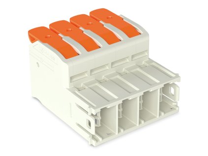 WAGO Konektor 832-1202 1vodičový s pájecími piny Páčka Push-in CAGE CLAMP®, šedá