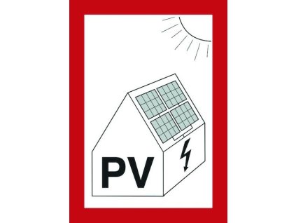 PROTEC Tabulka "PV" pro fotovoltaická zařízení A6, samolepící