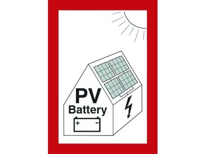 PROTEC Tabulka "PV" Battery pro fotovoltaické zařízení A6, samolepící