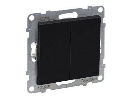 LEGRAND Přepínač SUNO 721408 č.6+6 dvojitý schodišťový černý