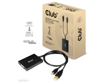 Club3D adaptér Mini DP na Dual Link DVI, HDCP OFF version for Apple Cinema Displays Active Adapter