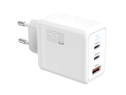 TB Touch 65W GaN Power Adapter,2x USB C + USB A