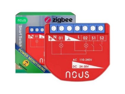 NOUS B3Z Inteligentní spínací modul switch (s měřením, 2 kanály), kompatibilní s Zigbee/Tuya