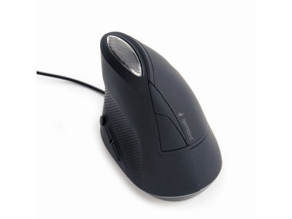 GEMBIRD myš MUS-ERGO-03, Vertikální - Ergonomická, drátová USB, podsvícená, šedá