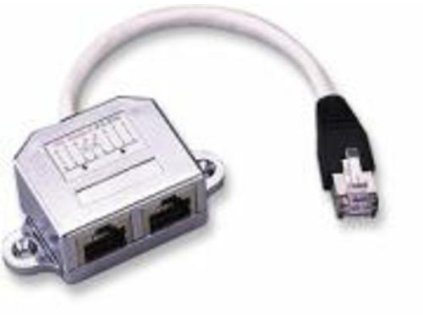 ROZDVOJKA UTP RJ45, 2xF-1xM, Y, (2porty 10/100MBPS), kabel 10cm (T-MOD adapter)