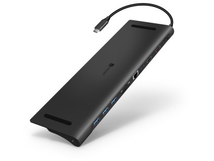CONNECT IT USB-C dokovací stanice, 11v1 ,2xHDMI,RJ45, 3x USB,3,5mm, čtečka karet, externí, ANTRACITOVÝ