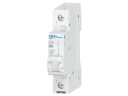 OEZ Jistič In 4 A, Ue AC 230/400 V / DC 60 V, charakteristika B, 1pól, Icn 10 kA typ LTS-4B-1