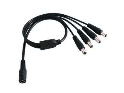 DC Samice na 4 Samec - rozbočovač napájení  Splitter pro CCTV