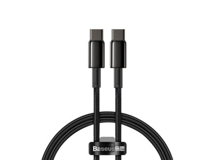 Baseus rychlonabíjecí datový kabel Tungsten Gold 100W 1m USB-C na USB-C černý
