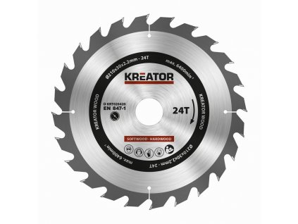 Pilový kotouč Kreator KRT020420 na dřevo 210mm, 24T