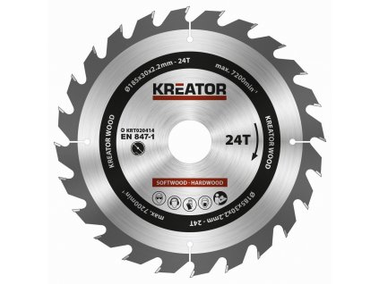 Pilový kotouč Kreator KRT020414 na dřevo 185mm, 24T