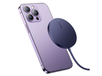 Baseus bezdrátová nabíječka do sítě Simple Mini3 15W USB-C fialová