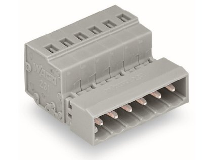 WAGO Konektor 231-603 1vodičový s pájecími piny CAGE CLAMP® 2,5 mm², šedá