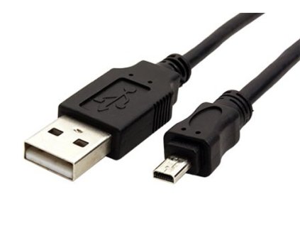 Kabel goobay USB 2.0 - miniUSB 8pin M/M- alternativa Nikon UC-E6, Olympus CB-USB7 a další 1,8m, černý