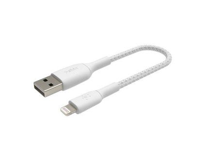 Belkin BOOST CHARGE Lightning/USB-A kabel, 15cm, bílý - odolný