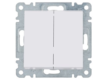 HAGER Spínač LUMINA WL0050 řazení 6+6 (5b) 10A 250V střídavý dvojitý IP20 bílá lesk