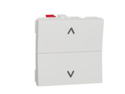 SCHNEIDER Spínač Unica č.1/0+1/0 žaluziový tlačítkový, 6A, 2M, bílý