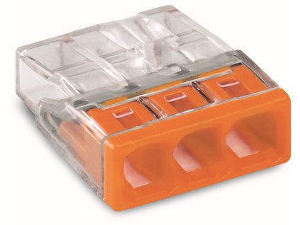 WAGO Svorka 2273-203 instalační PUSH WIRE® krabicová pro plné vodiče, 3 x 2,5 mm2 , oranžová/transparentní