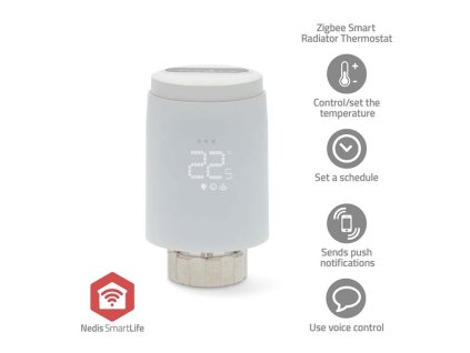 Nedis ZBHTR20WT - Řízení Radiátorů SmartLife| Zigbee 3.0 | Napájení z baterie | LED | Android™ / IOS