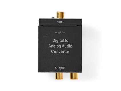 Nedis ACON2510BK - Digitální audio převodník | 1cestný | Vstup: 1x digitální RCA/1x TosLink | Výstup:1x (2x RCA)/1x3,5mm