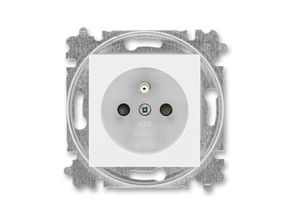 ABB LEVIT Zásuvka 6619H-A06357 01 s clonkami, bezšroubové svorky, IP40, bílá / ledová bílá