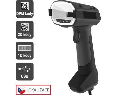 VIRTUOS - DPM CCD 2D čtečka Virtuos HT-880DPM, USB, tmavě šedá