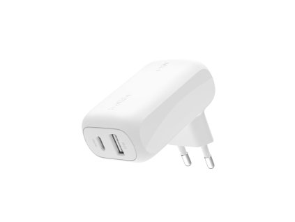 Belkin BOOST CHARGE™ Duální 42W USB-C Power Delivery PPS nástěnná nabíječka (USB-C 30W + USB-A 12W), bílá