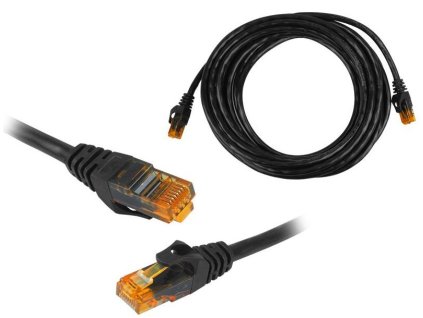 UTP Patch Kabel Lexton RJ45 CAT6E 5m 8P8C 1:1 černý