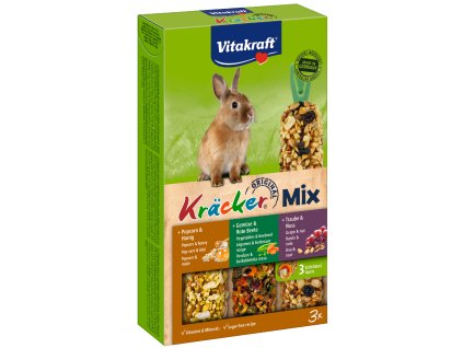 Vitakraft KRÄCKER® Mix králík popkorn & zelenina & ořechy 3x56g