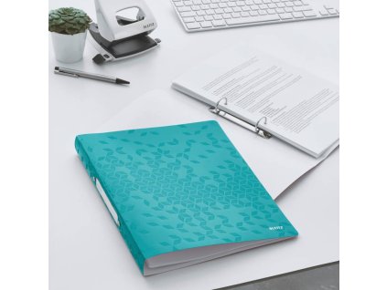 LEITZ Desky s 2kroužkovým mechanismem WOW, ledově modrá