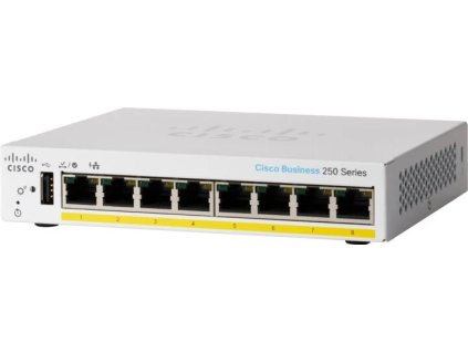 Cisco CBS250 Smart 8-port GE, Partial PoE, Desktop, Ext PSU - REFRESH