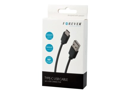 Datový kabel Forever USB/USB-C 1m 1A černý