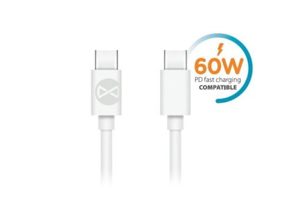 Datový kabel Forever USB-C/USB-C 1m 3A bílý