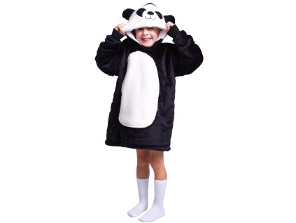 Mikinová deka Cozy Noxxiez CH306 Panda - hřejivá televizní s kapucí pro děti 3 - 6 let
