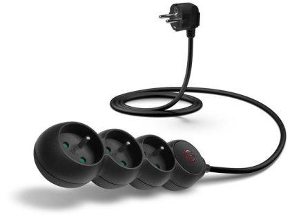 CONNECT IT prodlužovací kabel 230 V, 3 zásuvky, 1,5 m, s vypínačem (černý)