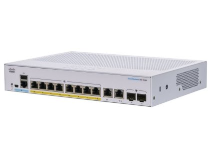 Cisco CBS350-8FP-2G-EU (8xGbE,2xGbE/SFP combo,8xPoE+,120W,fanless) - REFRESH