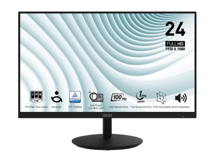 MSI monitor PRO MP242A 23,8" IPS/FHD/100Hz/1ms/HDMI/DP/VGA/černá