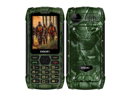 EVOLVEO StrongPhone H1, vodotěsný odolný Dual SIM telefon, lovecká kamufláž