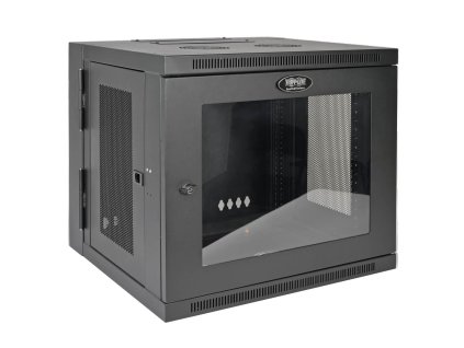 Skříň SmartRack 10U, Š=600mm, Hl=550mm, hloubka pro přepínače, prosklené dveře, montáž na stěnu