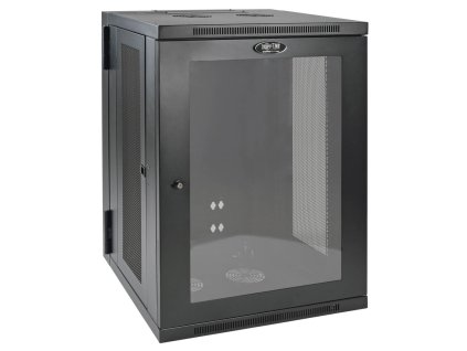 Skříň SmartRack 18U, Š=600mm, Hl=550mm, hloubka pro přepínače, prosklené dveře, montáž na stěnu