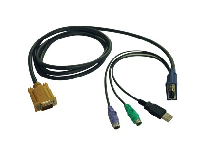 Kabel pro připojení přepínače KVM (řada B020,B022), HD15+PS2+USB-A/HD15 (Samec/Samec), 1.83m