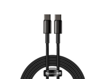 Baseus datový kabel Tungsten Gold USB-C/USB-C 2m 100W černý