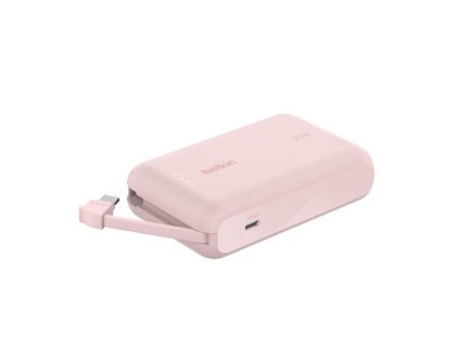 Belkin BOOST CHARGE™ USB-C Power Delivery PowerBanka s integrovaným USB-C kabelem, 10000mAh, 20W, růžová