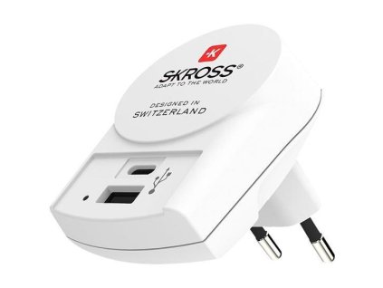 SKROSS USB A+C nabíjecí adaptér EU, 27W, typ C