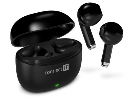 CONNECT IT True Wireless SonicBass sluchátka do uší s mikrofonem, ČERNÁ