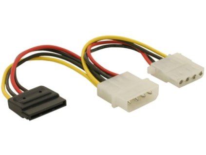 Delock Power Adapter Molex 4-pin samec na SATA 15-pin + Molex 4 pin samice